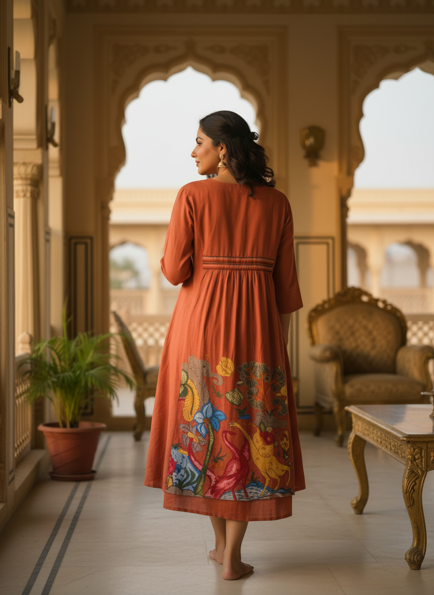Rust Terra-Cotta Cotton Kurti