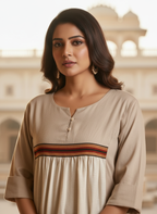 Sandstone Beige Cotton Kurti