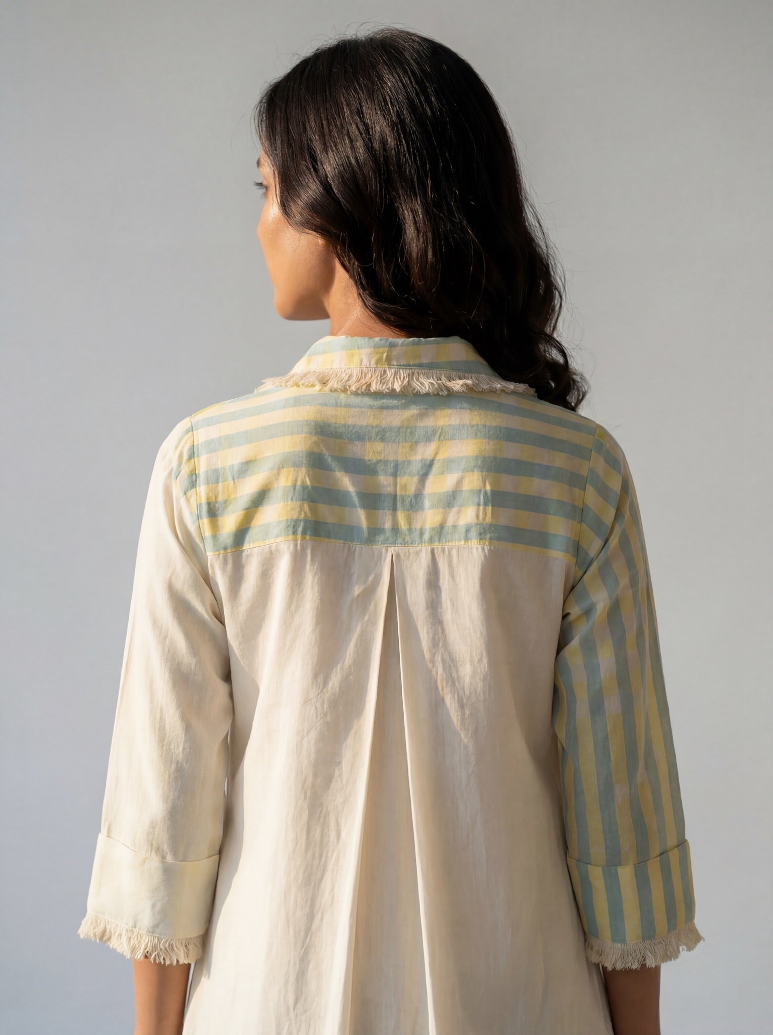 Pastel Breeze Cotton Shirt Drape Dress