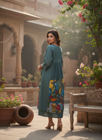 Sage Teal Cotton Kurti