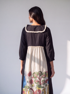 Black & Ivory Hand-Painted Panel Dress