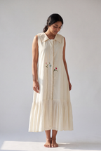 Ivory Floral Embroidered Dress