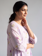 Lavender Floral Printed Maxi Dress