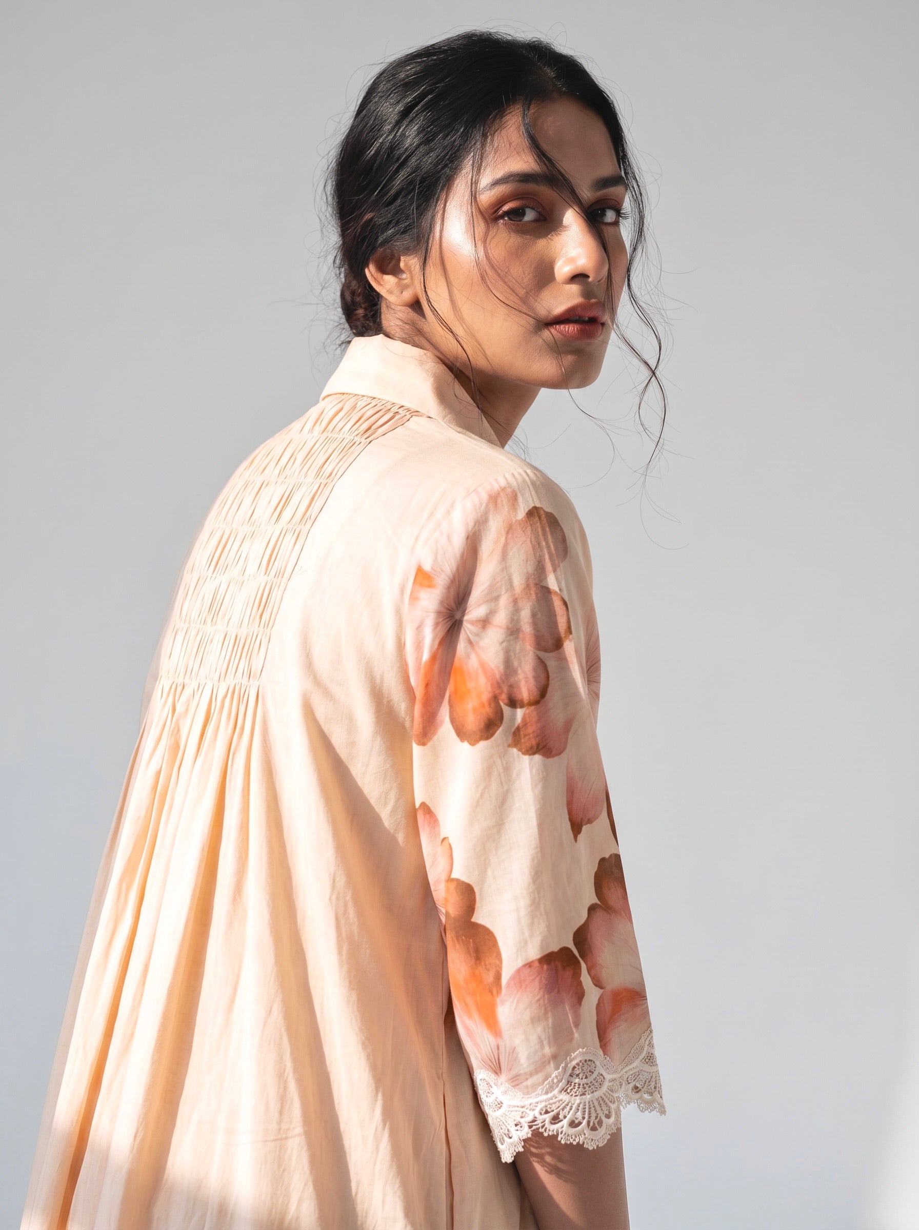 Peach Bloom Cotton Dress