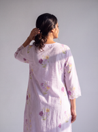 Lavender Floral Printed Maxi Dress