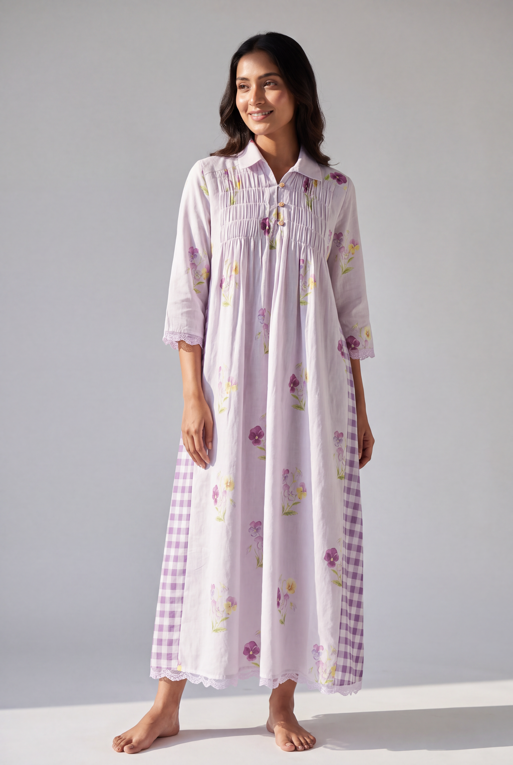 Lavender Floral Smocked Dress