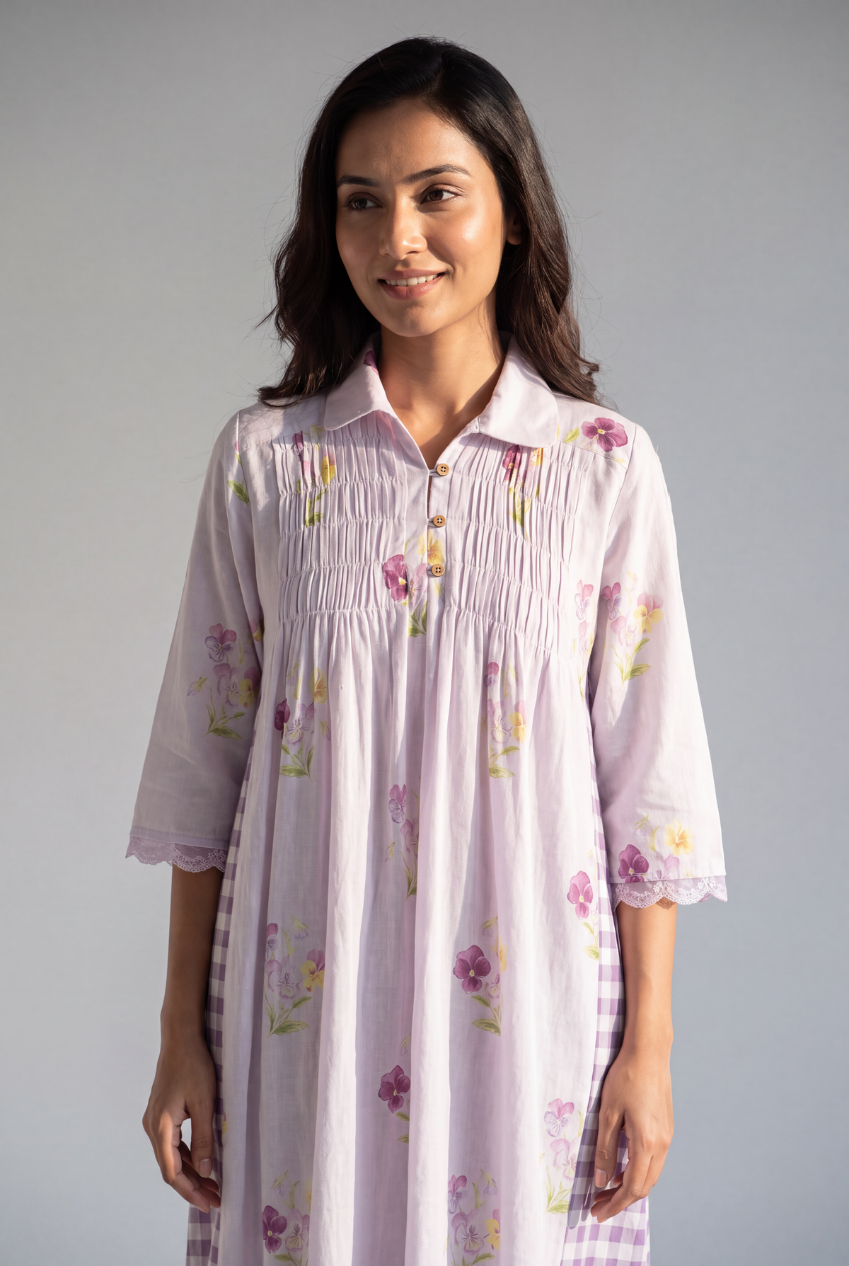 Lavender Floral Smocked Dress