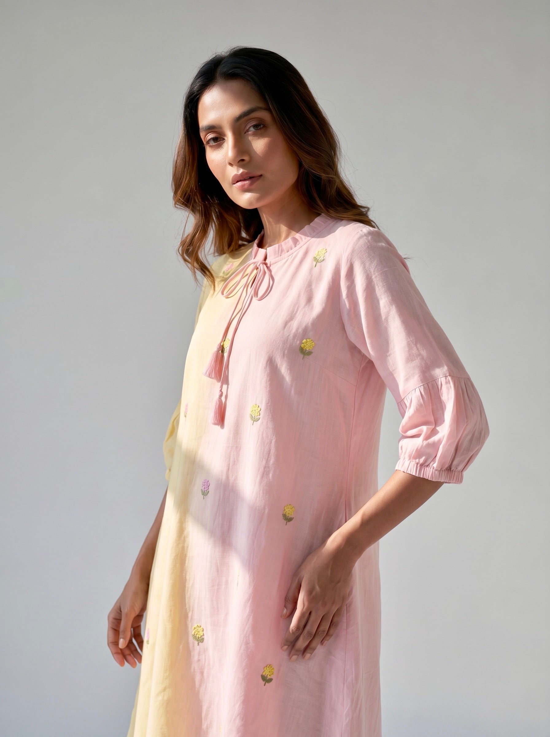 Blush & Butter Cotton Dress Dual Tone