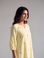 Pastel Yellow French Knot Dress