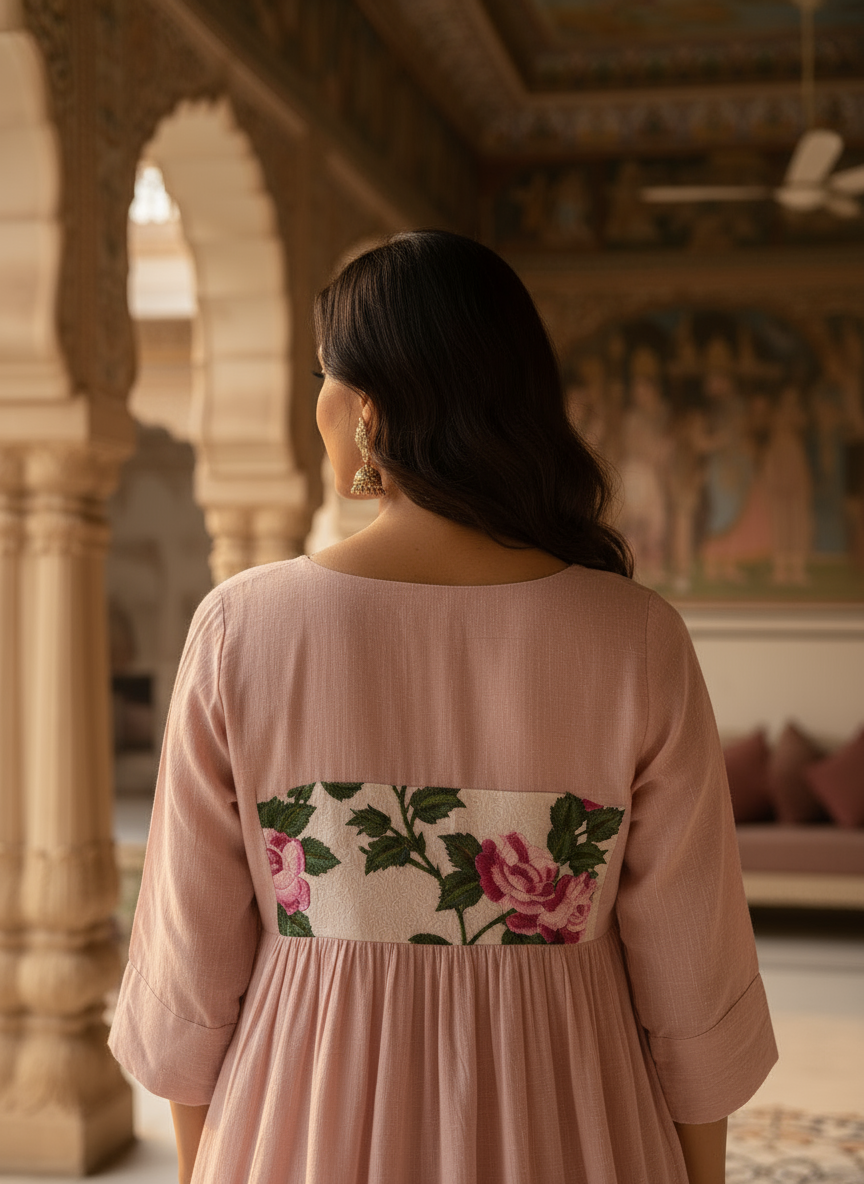 Blush Rose A-Line Kurti