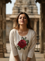 A-Line Kurti With A Rose Motif