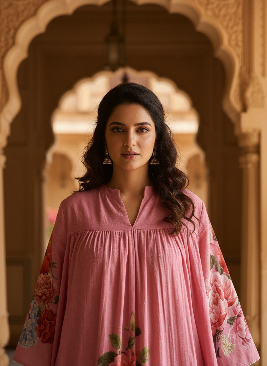 Blossoms in Pink Floral Ensemble