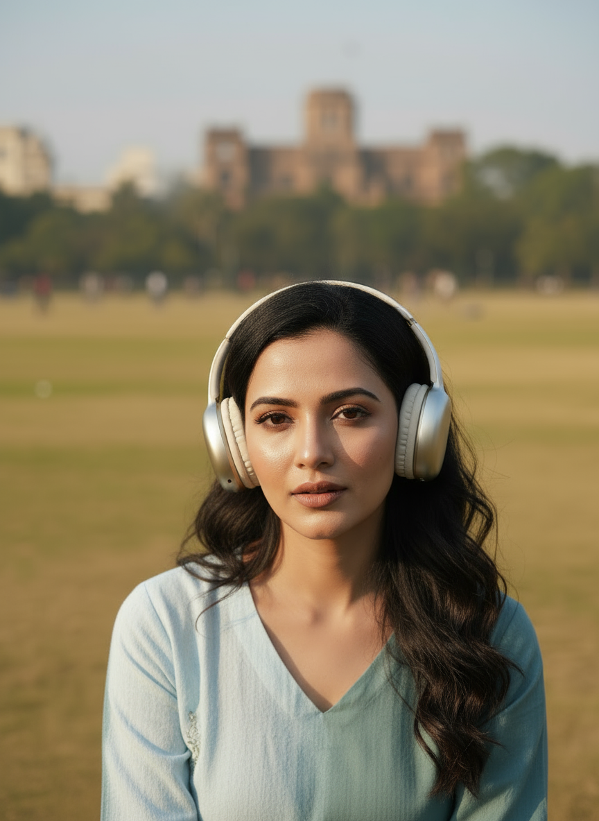 Two-Tone V-Neck Kurti With Pants