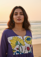 Cotton Dress with Hand-Painted Kalamkari Yoke