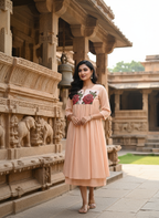 Vintage Rose A-Line Kurti