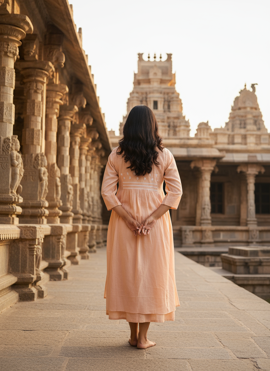 Vintage Rose A-Line Kurti