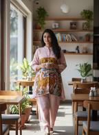 Pastel Pink Folk Art Kurti Set