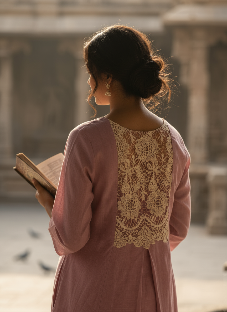 Floral A-Line Kurti With A Rose Motif