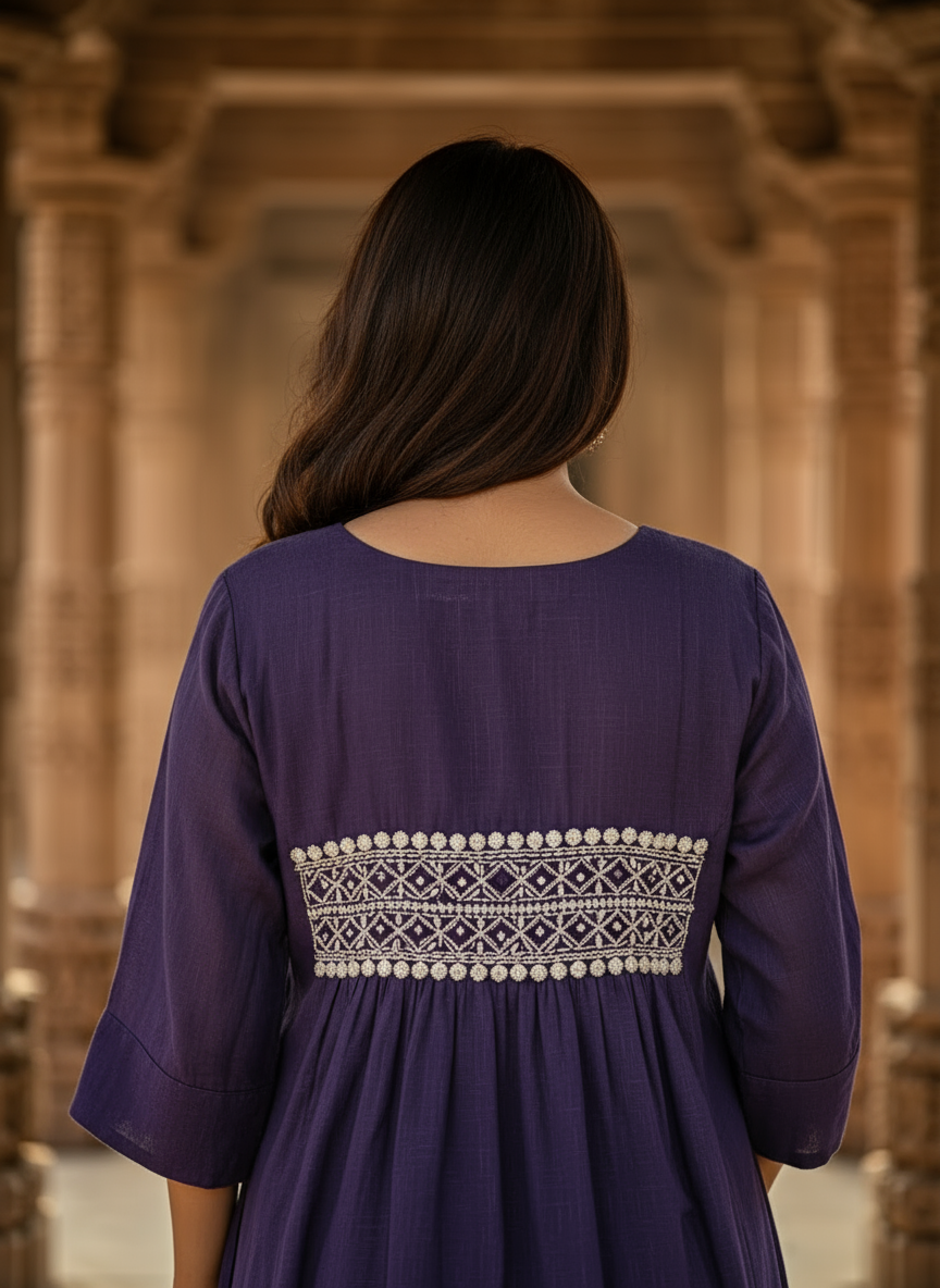 Vintage Rose A-Line Kurti