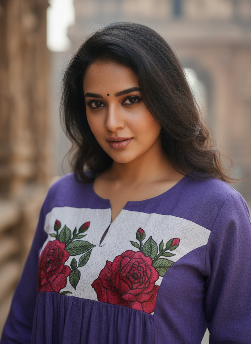 Vintage Rose A-Line Kurti