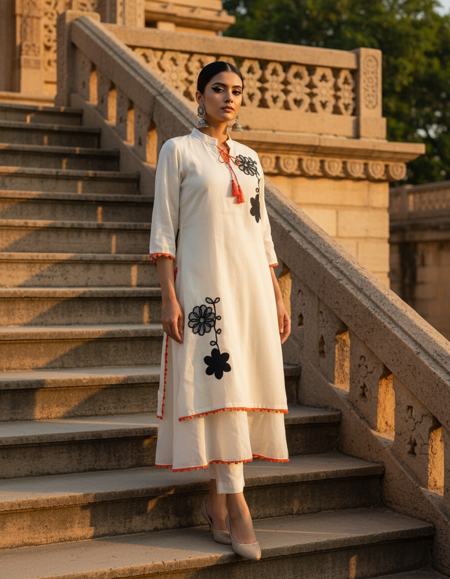 Ivory Charm Layered Kurti
