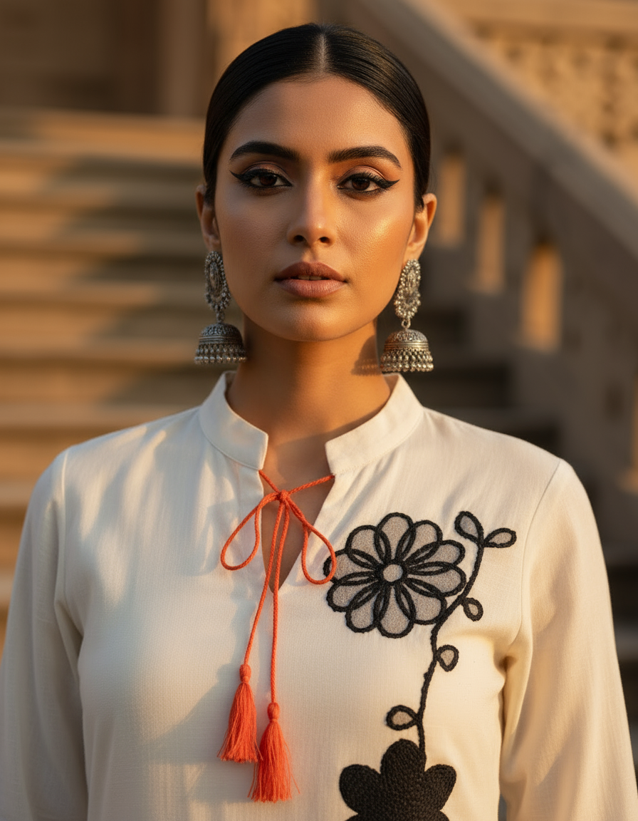 Ivory Charm Layered Kurti